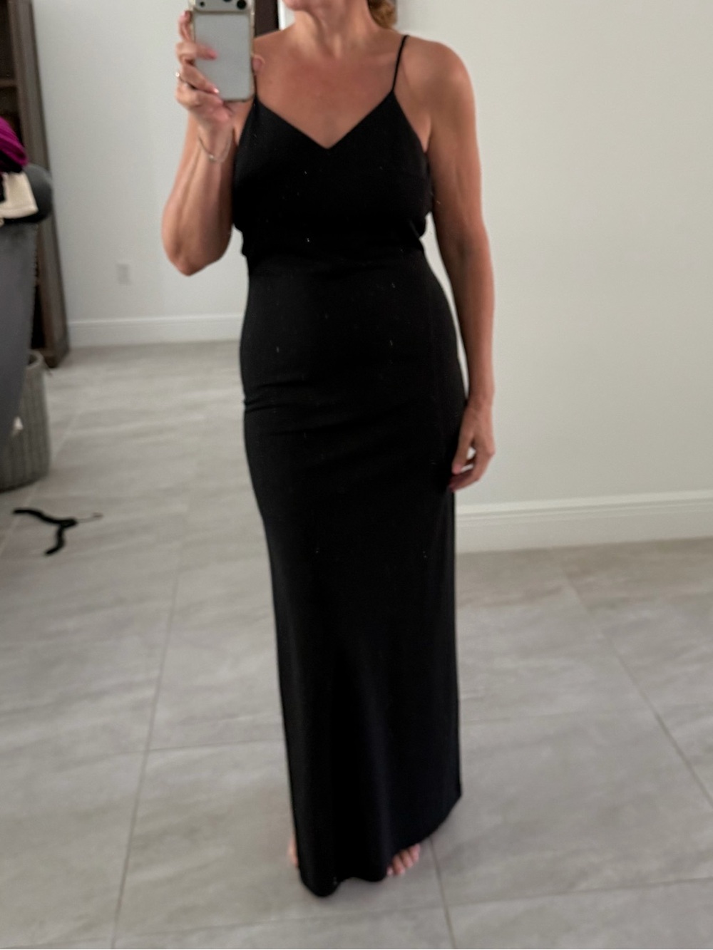 Elegant Black Spaghetti-Strap Maxi Dress
